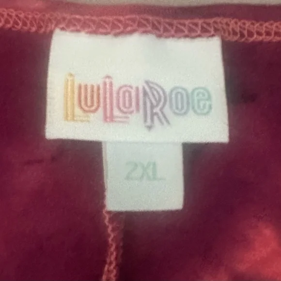 LuLaRoe peachy/pink & purple loose-fitting Tank Top with Tie-Dye Design - Picture 4 of 6